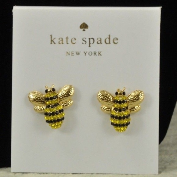 🐝HP🐝NWOT Kate Spade Picnic Perfect Pave Bee Set - Picture 2 of 7